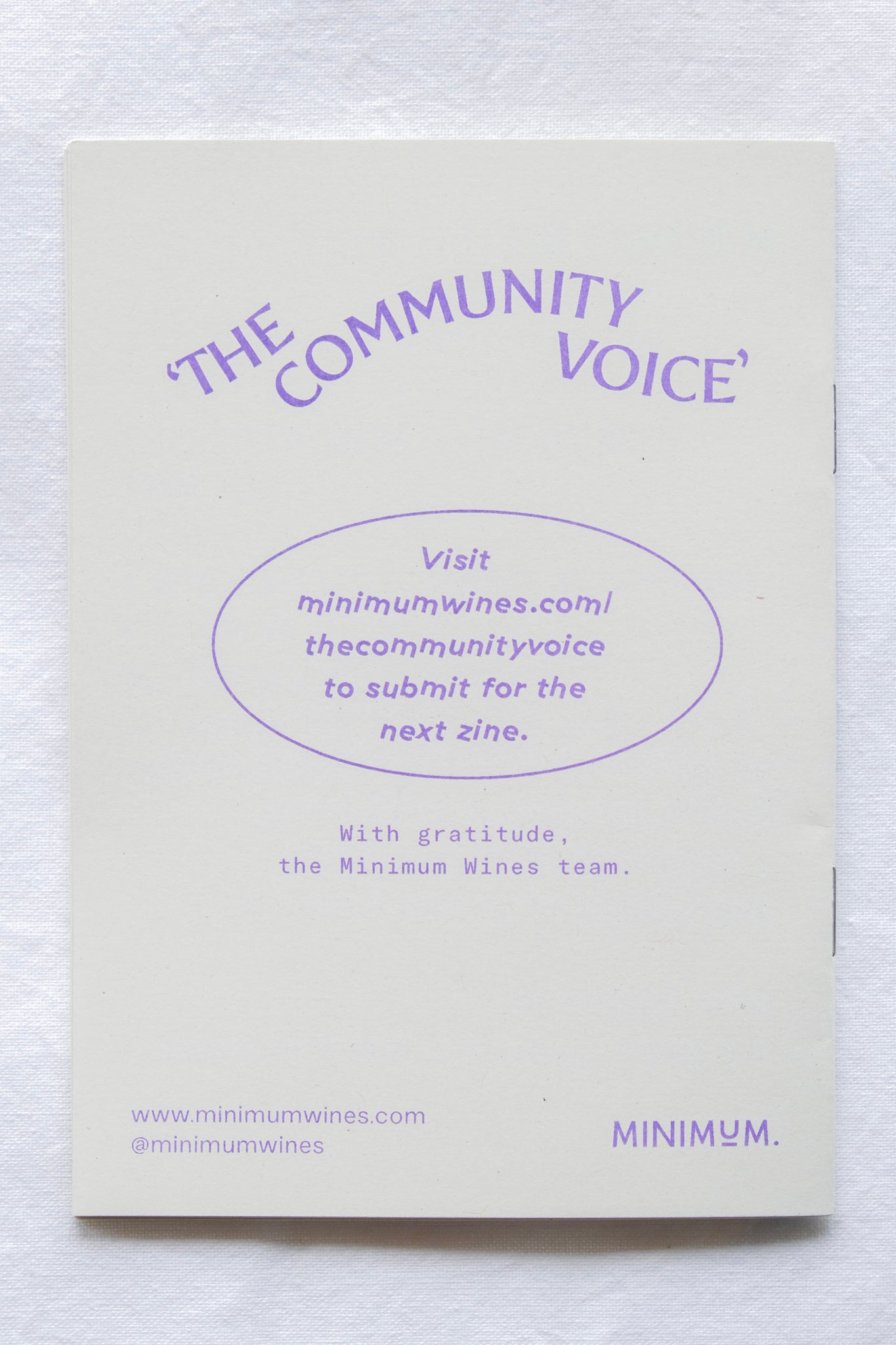 The Minimum Zine Issue #11.