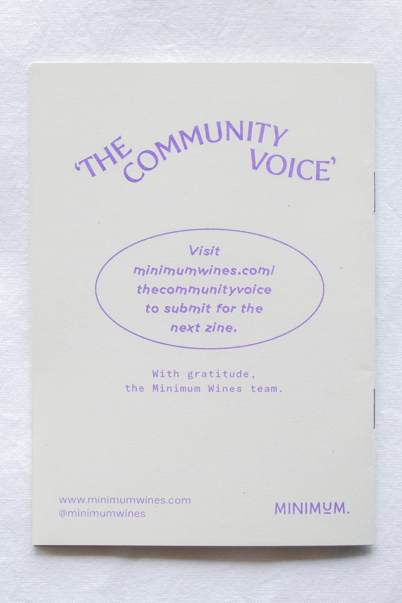 The Minimum Zine Issue #11.